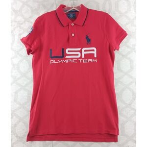 Ralph Lauren 2014 Team USA Olympic‎ Polo Shirt Mens Small Red